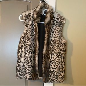 Adrienne Landau Leopard Print Vest Size S